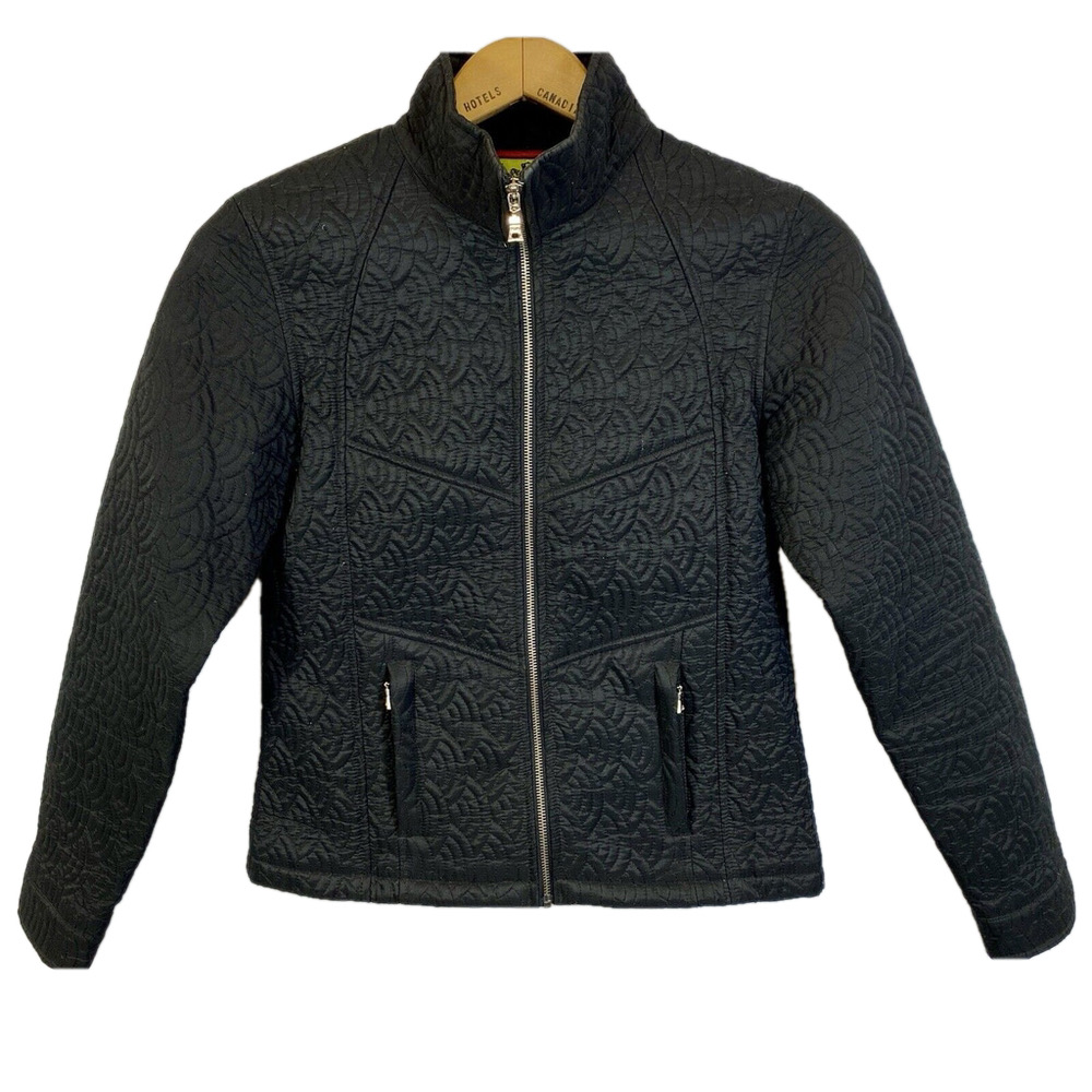 Effeti Moda Quilted Jacket Size Small Black